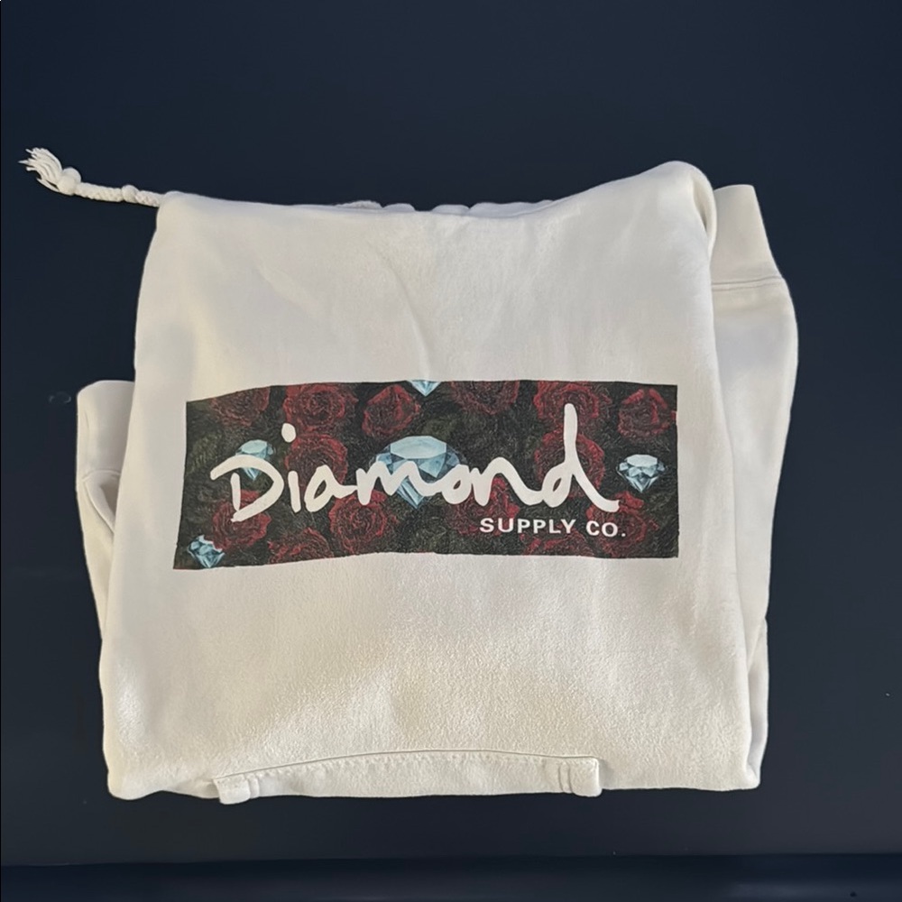 Diamond Supply Co. White Sweatshirt with Graphic Logo